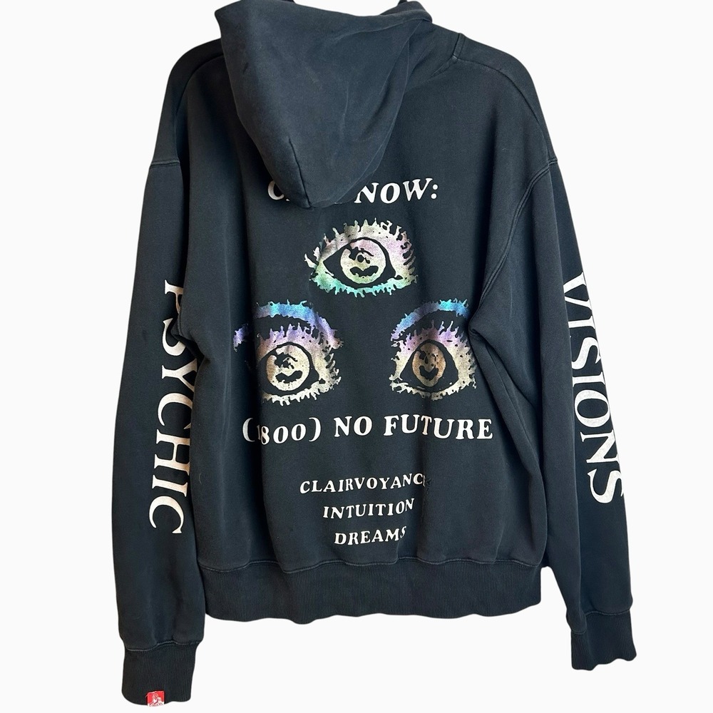 Jungles Jungles Psychic Visions Graphic Hoodie Men's Large Black Sweatshirt